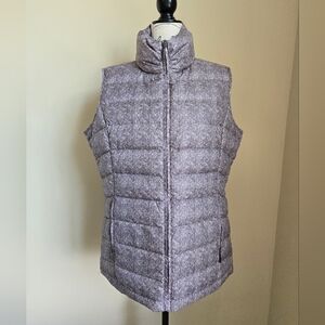 Johnston & Murphy Down Vest Womens L Burgubdy Houndstooth Full Zip